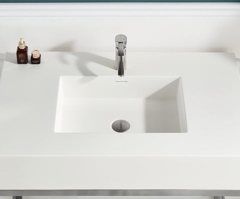 ANZZI Ventura 36" Console Sink Counter Top in Glossy White