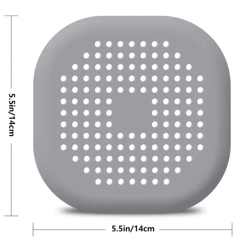 Shower Base Drain Cover 2-Pack Silicone Hair Catcher with Suction Cup, Durable Square Drain Cover for Shower, Floor Drain Filter