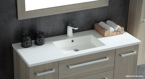 ANZZI Conques 48 in W x 20 in H x 18 in D Cultured Marble Vanity Top in White with White Basin