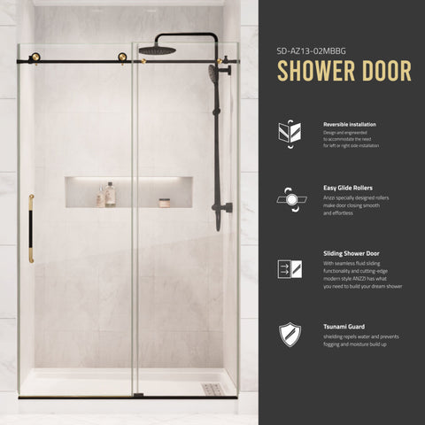 Madam Series 60 in. by 76 in. Frameless Sliding Shower Door with Handle