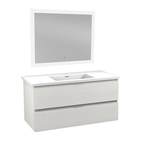 39 in W x 20 in H x 18 in D Bath Vanity with Cultured Marble Vanity Top in White with White Basin & Mirror