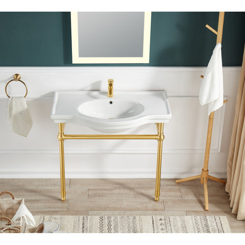 Viola 34.5 in. Console Sink with Ceramic Counter Top