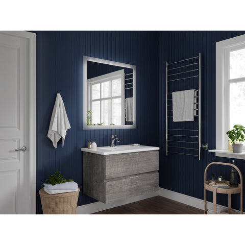 30 in W x 20 in H x 18 in D Bath Vanity with Cultured Marble Vanity Top in White with White Basin & Mirror