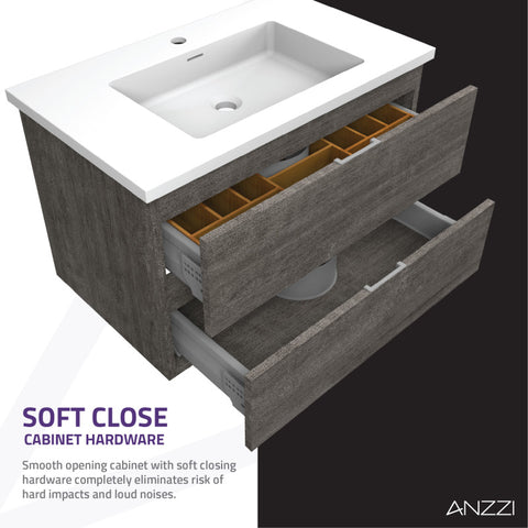 Conques 30 in W x 20 in H x 18 in D Bath Vanity with Cultured Marble Vanity Top in White with White Basin