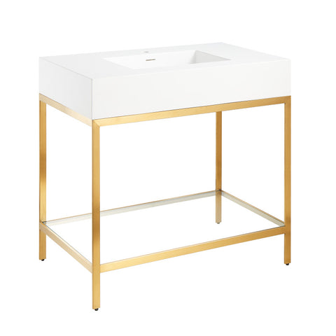 Ventura 36 in. Console Sink with Matte White Counter Top
