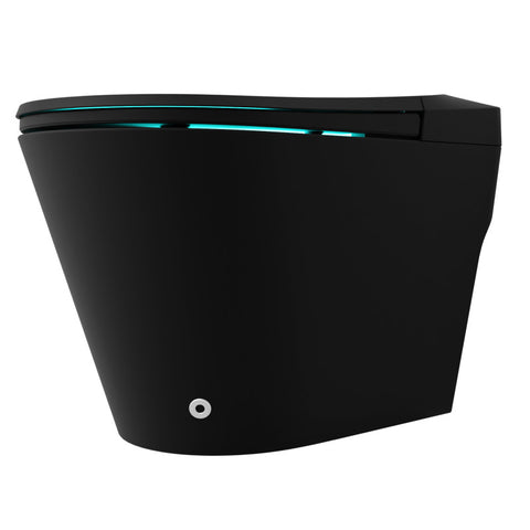 ANZZI ENVO Echo Elongated Smart Toilet Bidet in Matte Black with Auto Open, Auto Flush, Voice and Wifi Controls