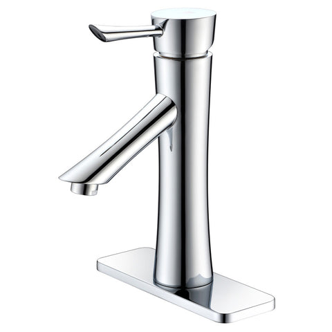 ANZZI Saga Series Single Hole Single-Handle Low-Arc Bathroom Faucet in Polished Chrome