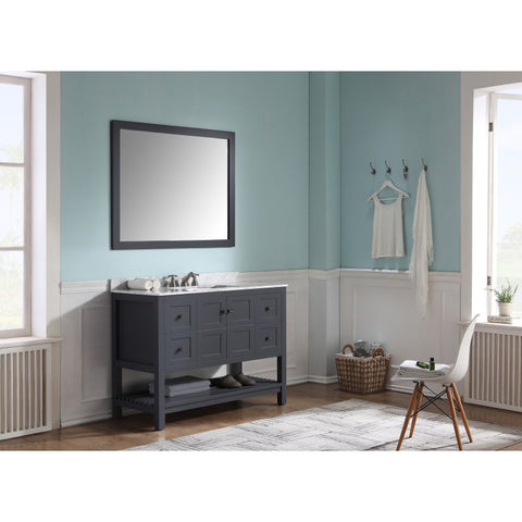 Montaigne 48 in. W x 22 in. D Bathroom Bath Vanity Set with Carrara Marble Top with White Sink