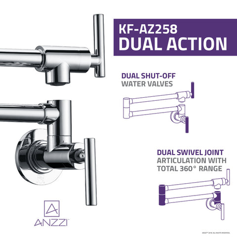 Braccia Series 24" Wall Mounted Pot Filler