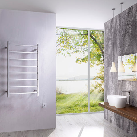 Bell 8-Bar Stainless Steel Wall Mounted Electric Towel Warmer Rack