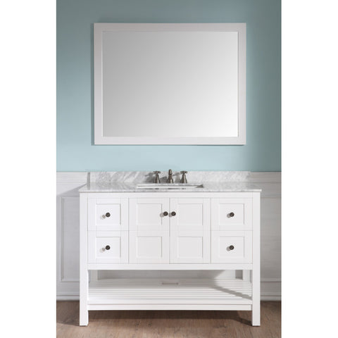 Montaigne 48 in. W x 22 in. D Bathroom Bath Vanity Set with Carrara Marble Top with White Sink