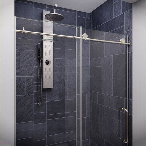 ANZZI Madam Series 48 in. by 76 in. Frameless Sliding Shower Door with Handle