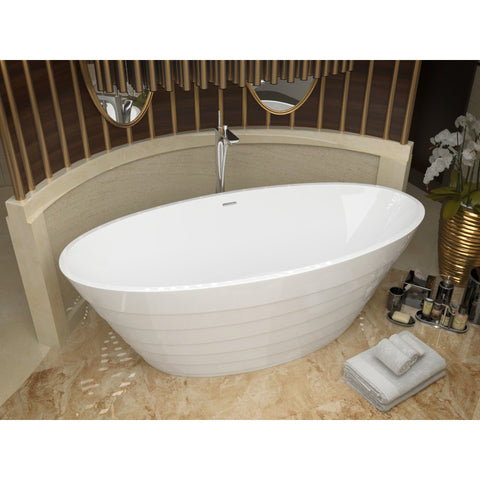 FT-AZ068 - ANZZI Nimbus 5.6 ft. Acrylic Center Drain Freestanding Bathtub in Glossy White