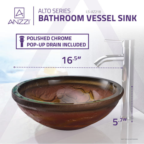 ANZZI Alto Series Vessel Sink in Molten Gold