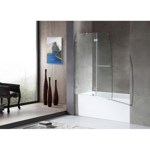 Anzzi 5 ft. Acrylic Rectangle Tub With 48 in. by 58 in. Frameless Hinged tub door