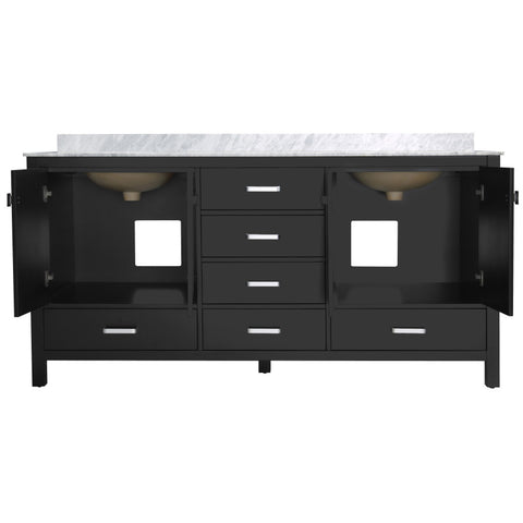 Chateau 72 in. W x 22 in. D Bathroom Vanity Set with Carrara Marble Top with White Sink