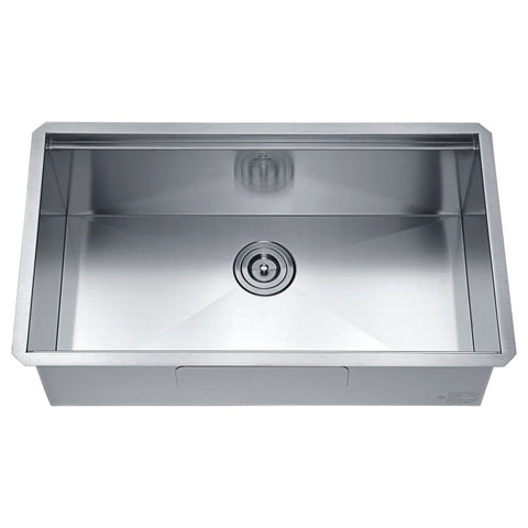 ANZZI Aegis Undermount Stainless Steel 32.75 in. 0-Hole Single Bowl Kitchen Sink with Cutting Board and Colander