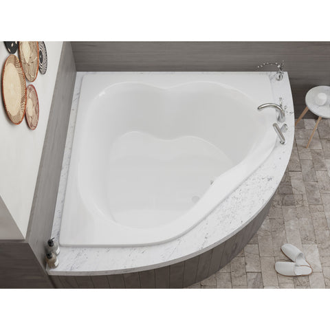 AZ6060CS - ANZZI Petra 5 ft. Acrylic Center Drain Corner Bathtub in White