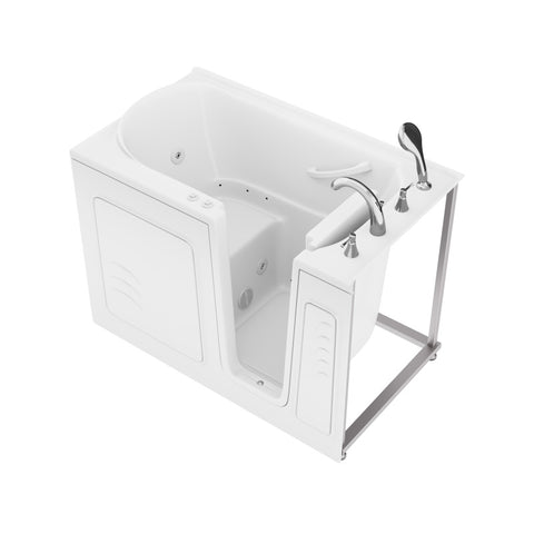 ANZZI Value Series 30 in. x 53 in. Right Drain Quick Fill Walk-In Whirlpool and Air Tub in White