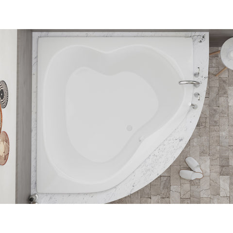 AZ6060CS - ANZZI Petra 5 ft. Acrylic Center Drain Corner Bathtub in White
