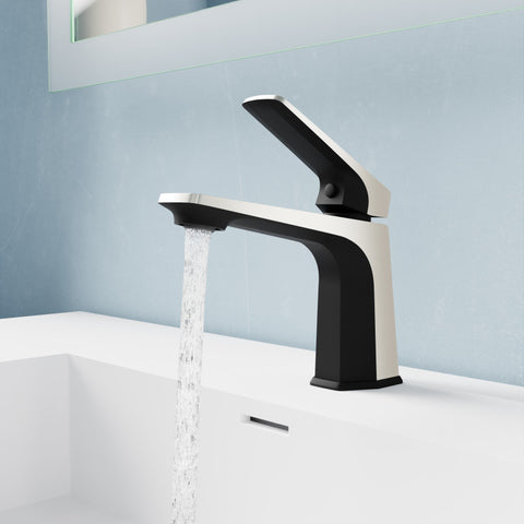 L-AZ903MB-BN - ANZZI Single Handle Single Hole Bathroom Faucet With Pop-up Drain in Matte Black & Brushed Nickel