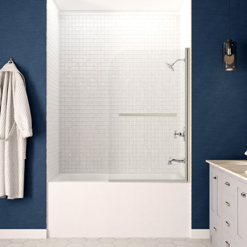 Anzzi 5 ft. Acrylic Rectangle Tub With 34 in. x 58 in. Frameless Tub Door