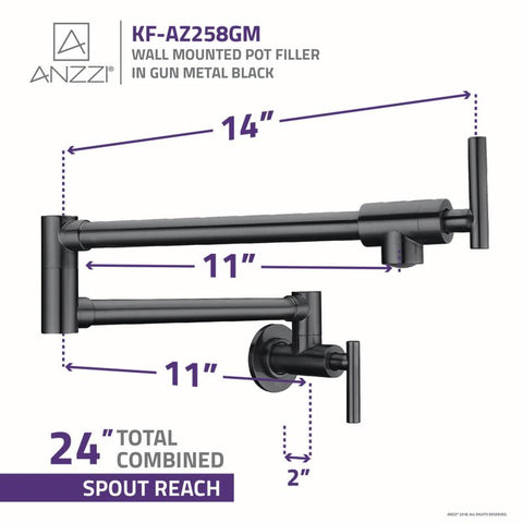 Braccia Series 24" Wall Mounted Pot Filler