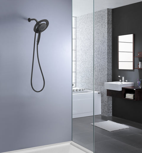 ANZZI Magnetic Valkyrie Multi-Spray Retro-Fit 7.48 in. Dual Wall Mount Fixed and Handheld Shower Head with Magna-Diverter