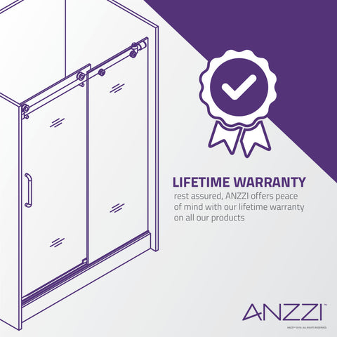 Madam Series 48 in. by 76 in. Frameless Sliding Shower Door with Handle