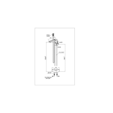 Union 2-Handle Claw Foot Tub Faucet with Hand Shower