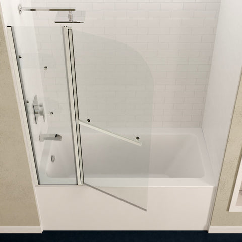 Galleon 48 in. x 58 in. Frameless Tub Door with TSUNAMI GUARD