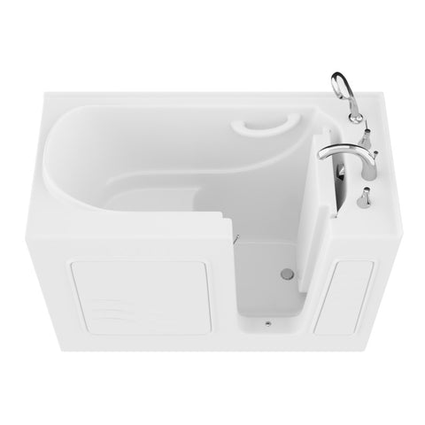 ANZZI 26 in. x 53 in. Right Drain Quick Fill Walk-In Soaking Tub in White