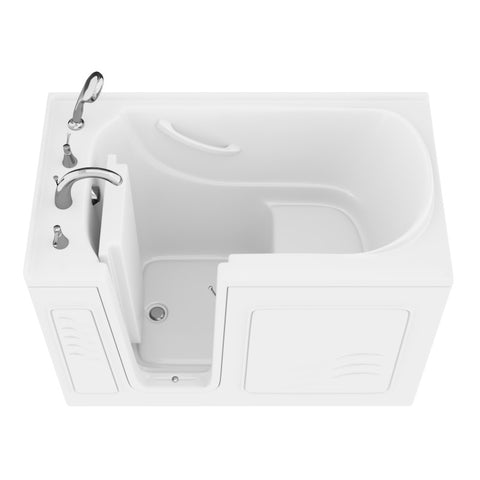 ANZZI 30 in. x 53 in. Left Drain Quick Fill Walk-In Soaking Tub in White