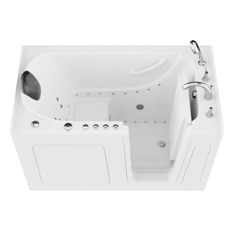 AMZ3260RWD - ANZZI 32 in. x 60 in. Right Drain Quick Fill Walk-In Whirlpool and Air Tub with Powered Fast Drain in White
