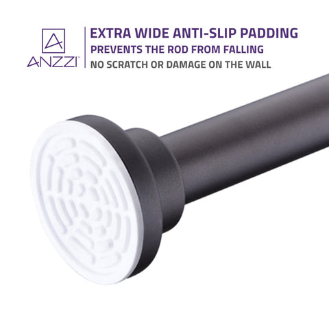 ANZZI 35-55 Inches Shower Curtain Rod with Shower Hooks