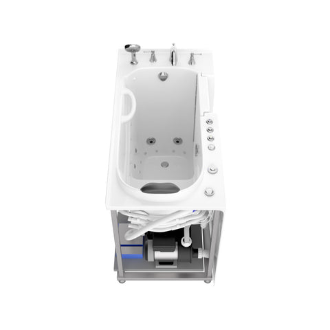 ANZZI 53 - 60 in. x 26 in. Right Drain Air and Whirlpool Jetted Walk-in Tub in White