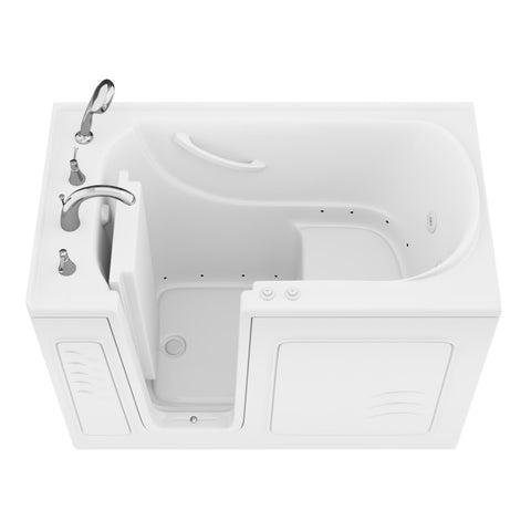 AZB3053LWD - ANZZI Value Series 30 in. x 53 in. Left Drain Quick Fill Walk-In Whirlpool and Air Tub in White