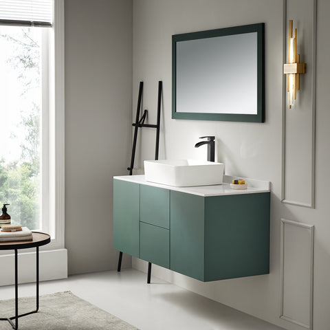 Modena Series 5.4 in. Ceramic Rectangular Vessel Bathroom Sink Basin in White