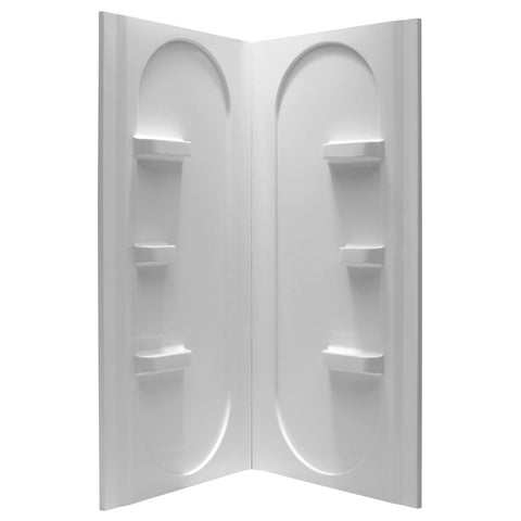 SW-AZ007WH - ANZZI Studio 38 in. x 38 in. x 75 in. 2-piece DIY Friendly Corner Shower Surround in White