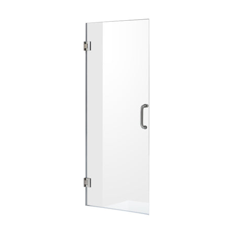 Fellow Series 30 in. by 72 in. Frameless Hinged Shower Door with Handle