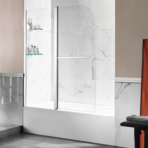 Anzzi 5 ft. Acrylic Rectangle Tub With 48 in. x 58 in. Frameless Tub Door