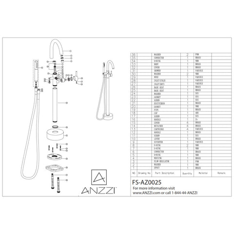 Coral Series 2-Handle Freestanding Claw Foot Tub Faucet with Hand Shower