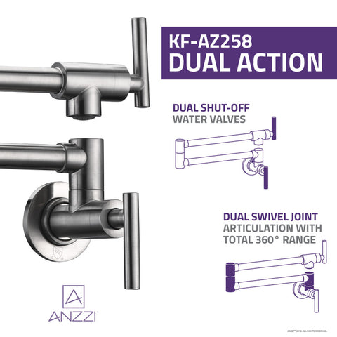 Braccia Series 24" Wall Mounted Pot Filler