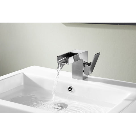 ANZZI Zhona Series Single Hole Single-Handle Low-Arc Bathroom Faucet in Brushed Nickel