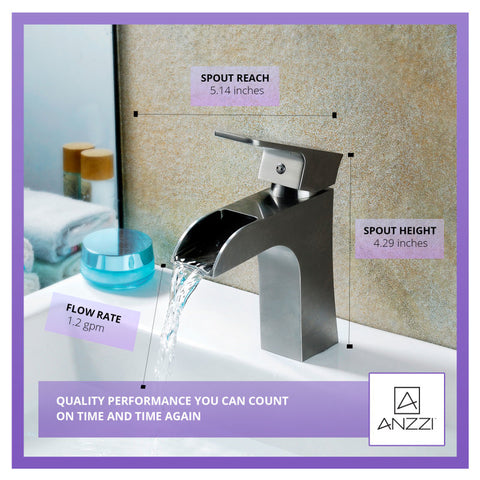 ANZZI Forza Series Single Hole Single-Handle Low-Arc Bathroom Faucet
