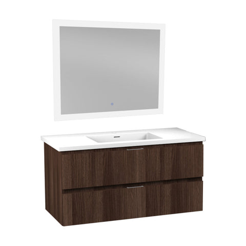 39 in W x 20 in H x 18 in D Bath Vanity with Cultured Marble Vanity Top in White with White Basin & Mirror