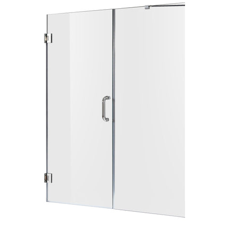Consort Series 60 in. by 72 in. Frameless Hinged Alcove Shower Door with Handle