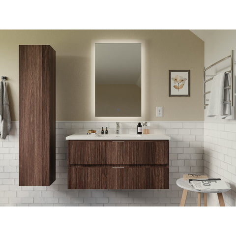 VT-MR3SCCT39-DB - ANZZI 39 in. W x 20 in. H x 18 in. D Bath Vanity Set in Dark Brown with Vanity Top in White with White Basin and Mirror