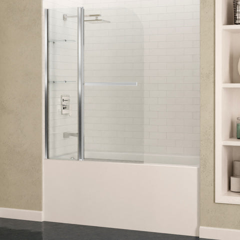 SD-AZ054-01CH - ANZZI Galleon 48 in. x 58 in. Frameless Tub Door with TSUNAMI GUARD in Polished Chrome