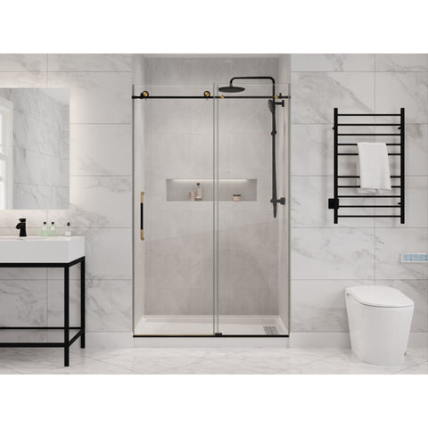 Madam Series 48 in. by 76 in. Frameless Sliding Shower Door with Handle